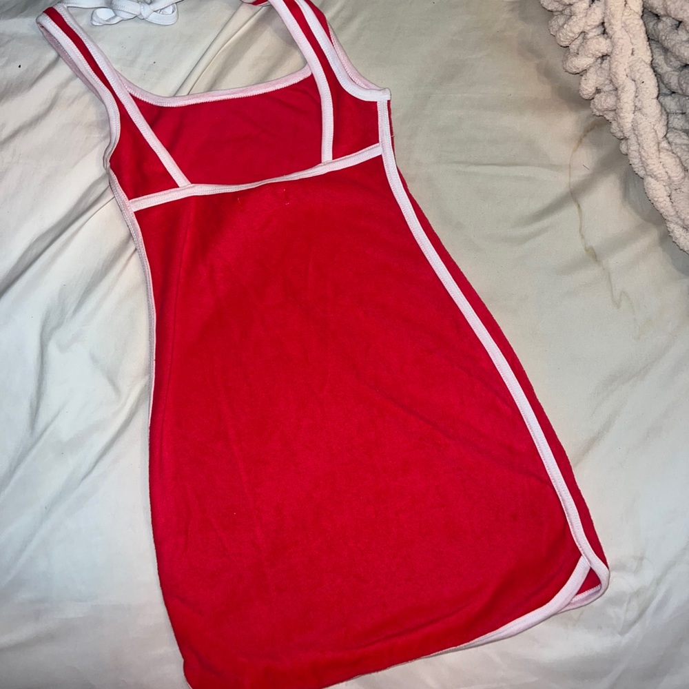Urban Outfitters Red Selena Terrycloth Mini Dress